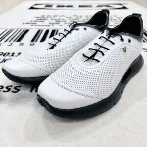 Playboy Small Bunny Logo White Perforated Leather Shoes